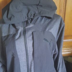 Puma Black and Gray Zip-Up Hoodie